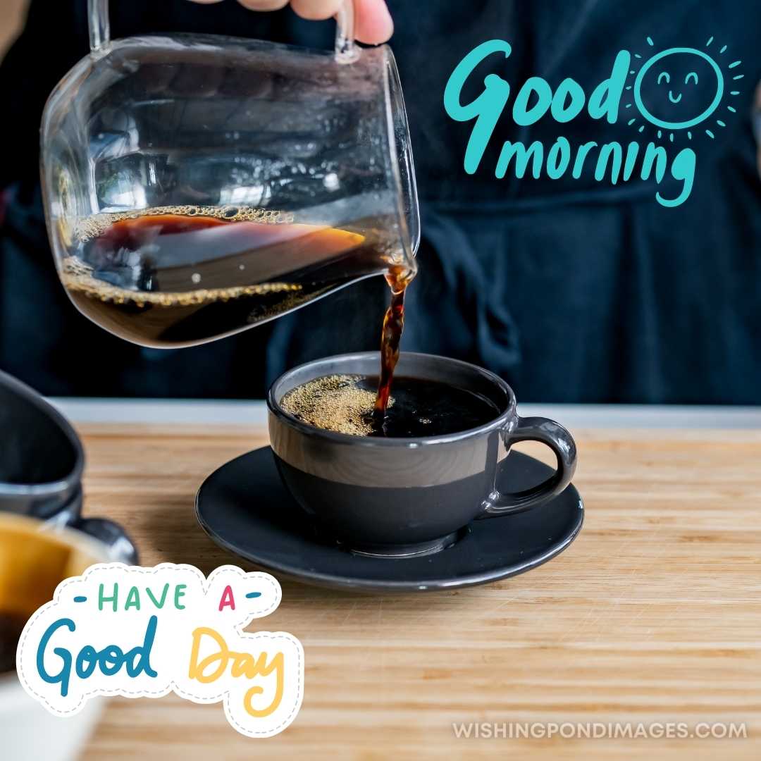 A man making coffee in the kitchen. Good Morning Coffee Images